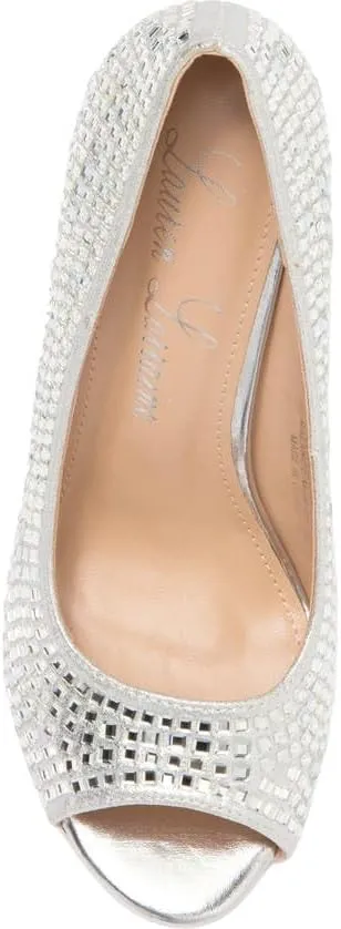 Candie 12 Rhinestone Peep Toe Platform Wedding Prom Dress Pumps