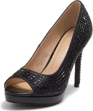 Candie 12 Rhinestone Peep Toe Platform Wedding Prom Dress Pumps