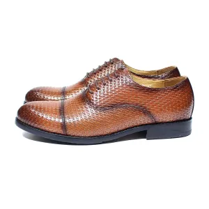 Cap Toe Men's Leather Oxford Shoes