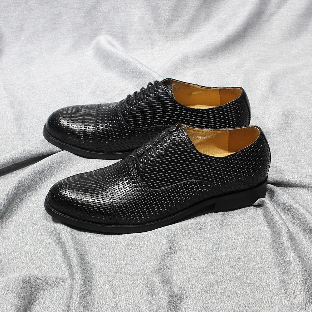 Cap Toe Men's Leather Oxford Shoes