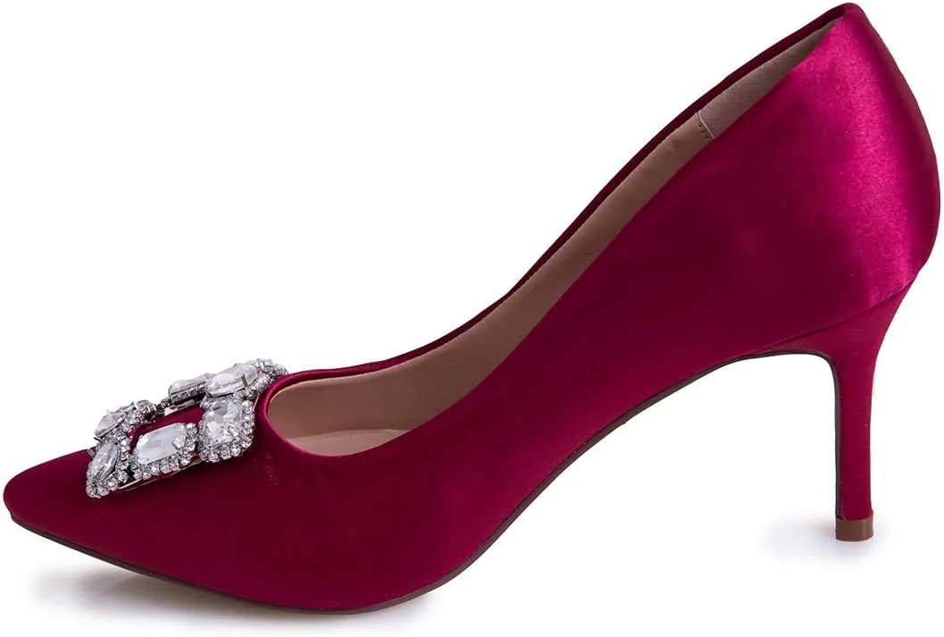 Carolyn Yellow Jewel Embellished Vamp Pointy Toe Pump