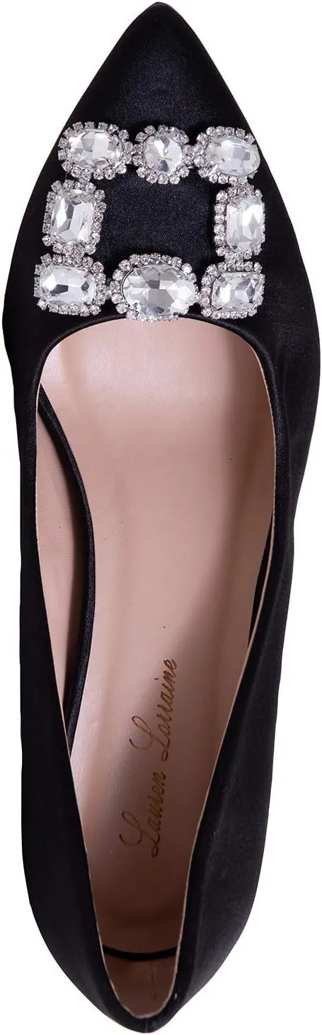 Carolyn Yellow Jewel Embellished Vamp Pointy Toe Pump