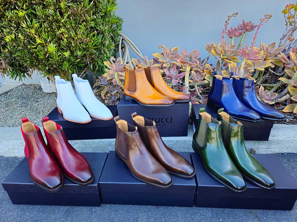 Carrucci Brown Men's Calfskin Leather Slip-on Chelsea Boot Style No: KB509-30