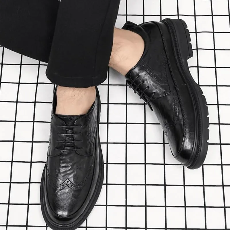 Casual Business Oxford Dress Shoes for Men Classic Round Toe Lug Sole Fashion Business Casual Formal Work Shoes