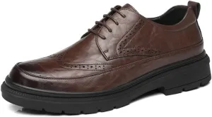 Casual Business Oxford Dress Shoes for Men Classic Round Toe Lug Sole Fashion Business Casual Formal Work Shoes