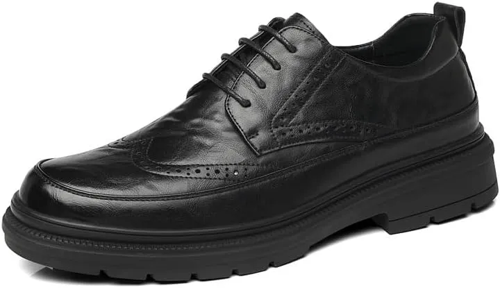 Casual Business Oxford Dress Shoes for Men Classic Round Toe Lug Sole Fashion Business Casual Formal Work Shoes