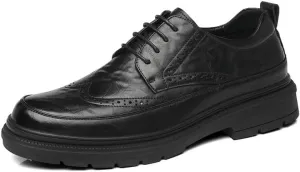 Casual Business Oxford Dress Shoes for Men Classic Round Toe Lug Sole Fashion Business Casual Formal Work Shoes