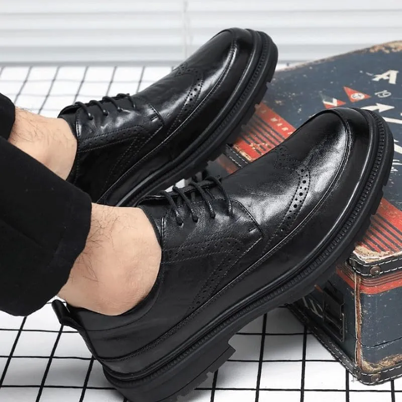 Casual Business Oxford Dress Shoes for Men Classic Round Toe Lug Sole Fashion Business Casual Formal Work Shoes