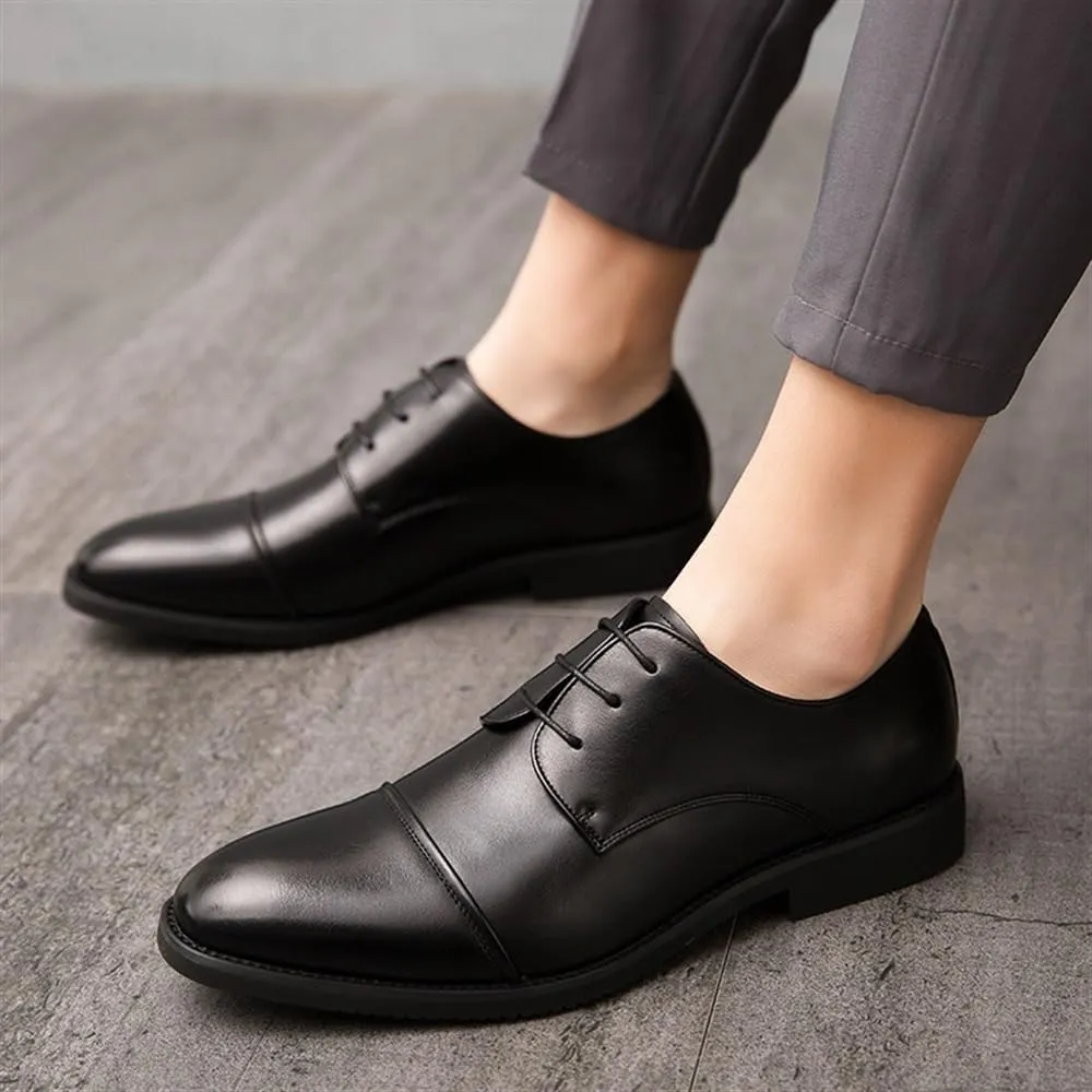 Casual Office Shoes for Men Men's Leather Brogue Oxford Shoes with Adjustable Laces Casual Thick Sole Business Shoes New Business Shoes Formal Work Shoes Men Gifts