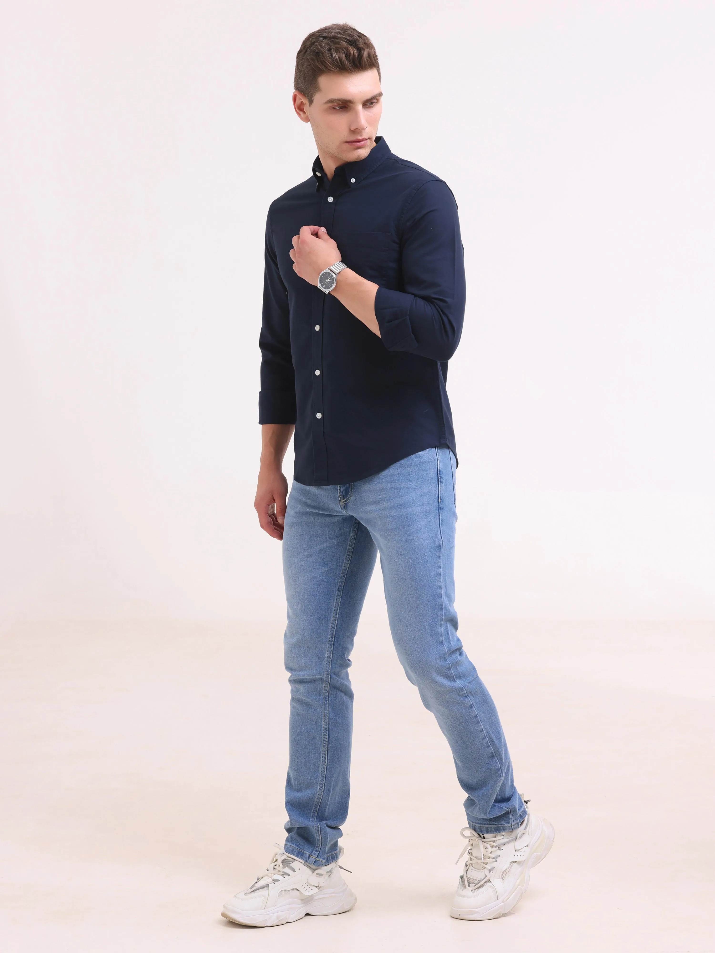 Celest Oxford Shirt - Navy Blue