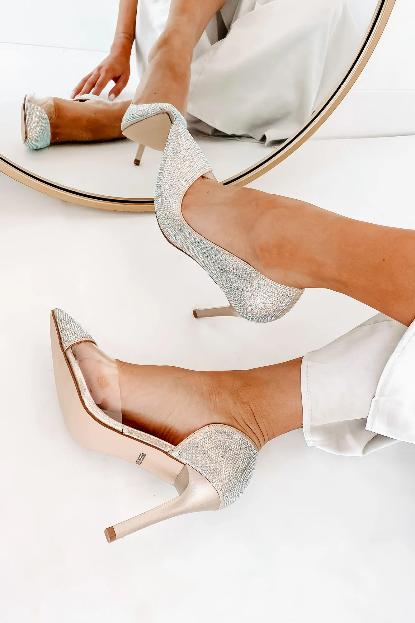 Champagne & Caviar Rhinestone Pumps (Nude)