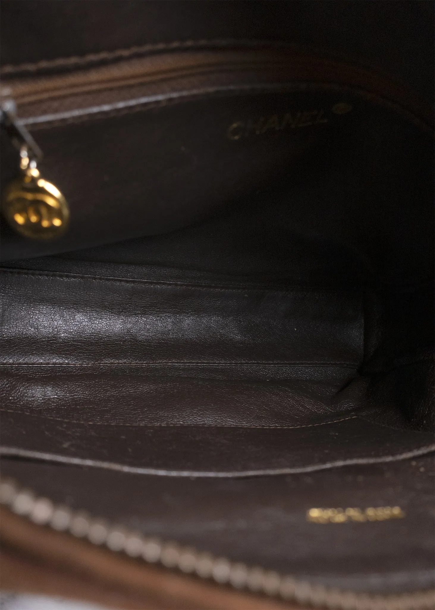 Chanel Suede Quilted Tassel Brown Camera Case