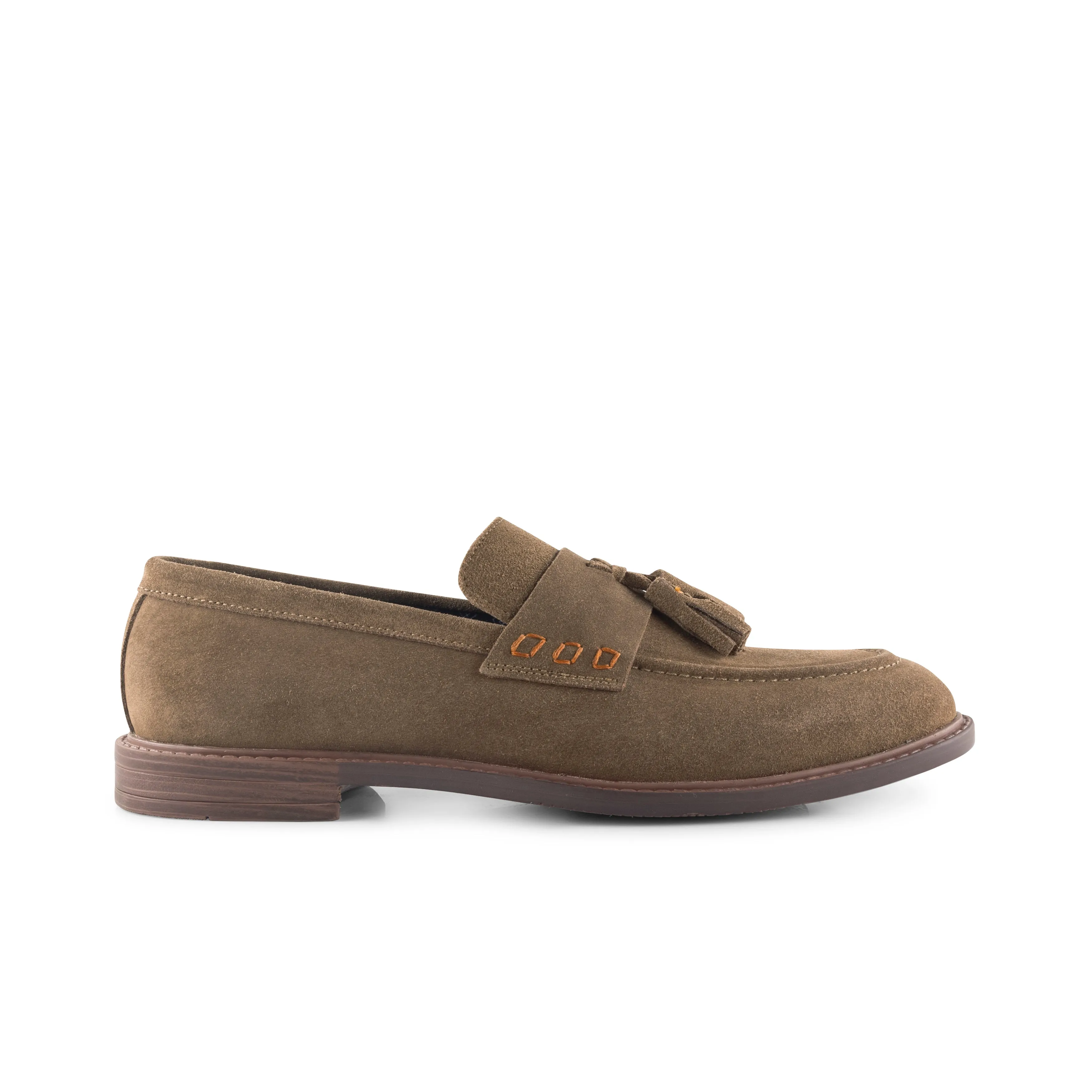 Charleston Suede Leather Tassel Loafer - Butter Brown