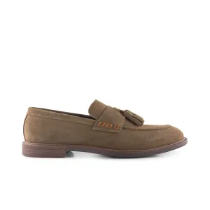 Charleston Suede Leather Tassel Loafer - Butter Brown