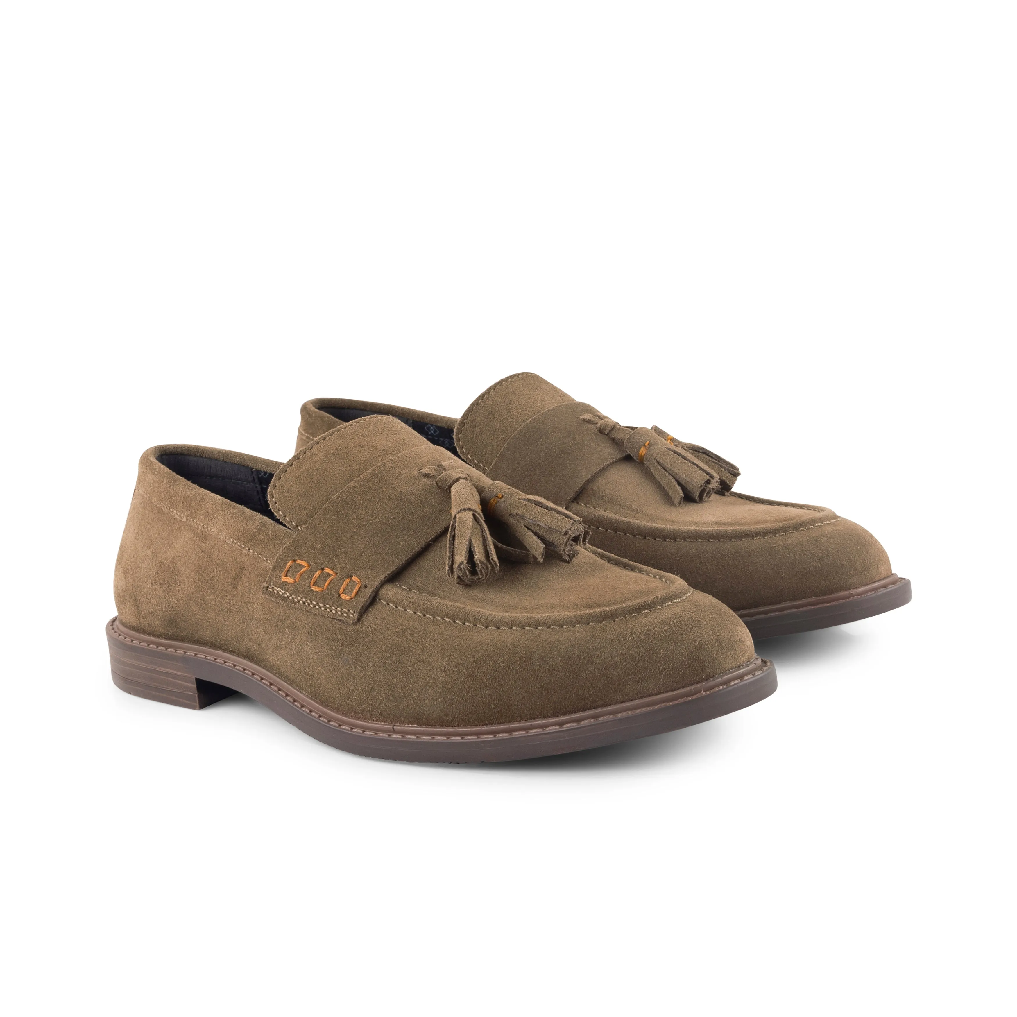 Charleston Suede Leather Tassel Loafer - Butter Brown