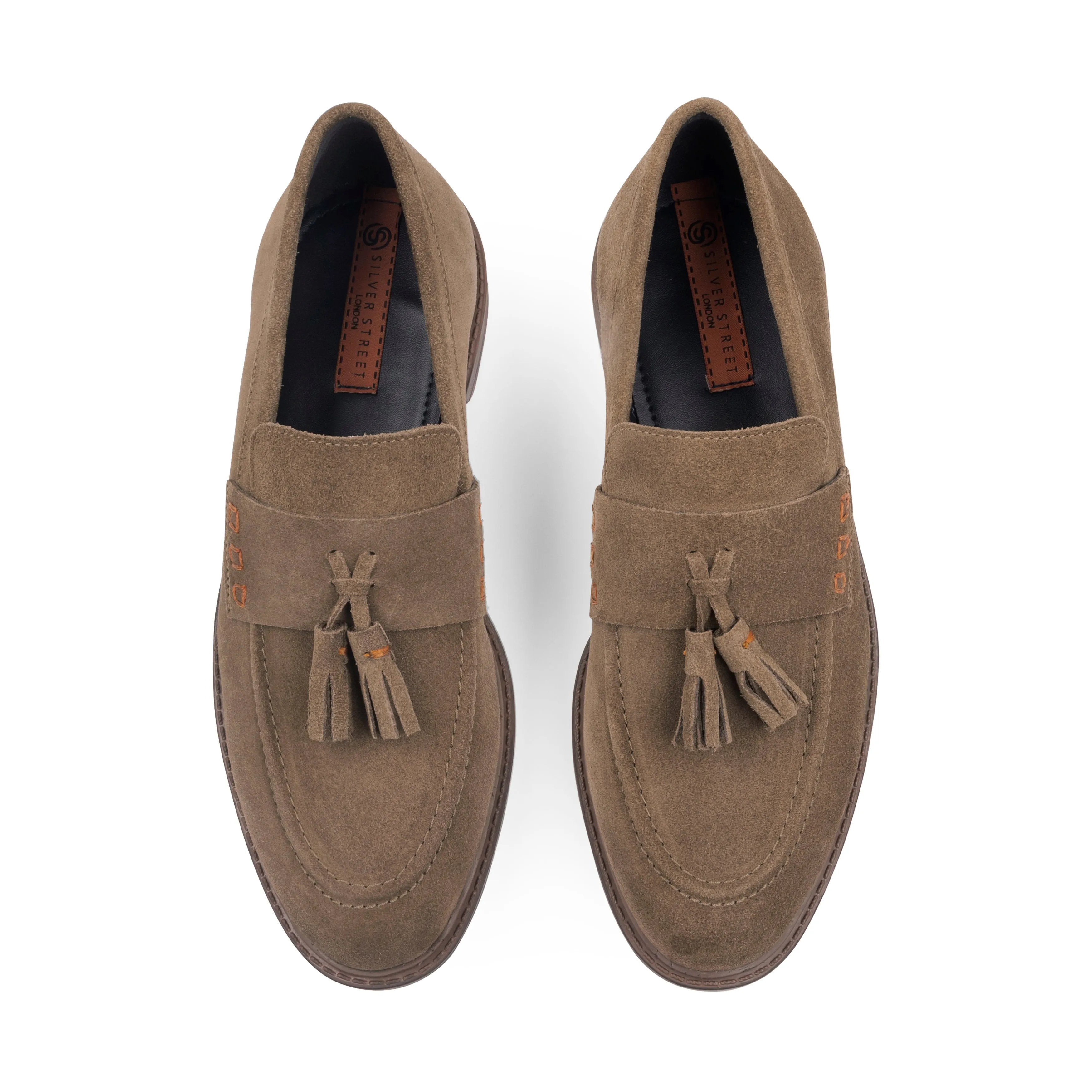 Charleston Suede Leather Tassel Loafer - Butter Brown