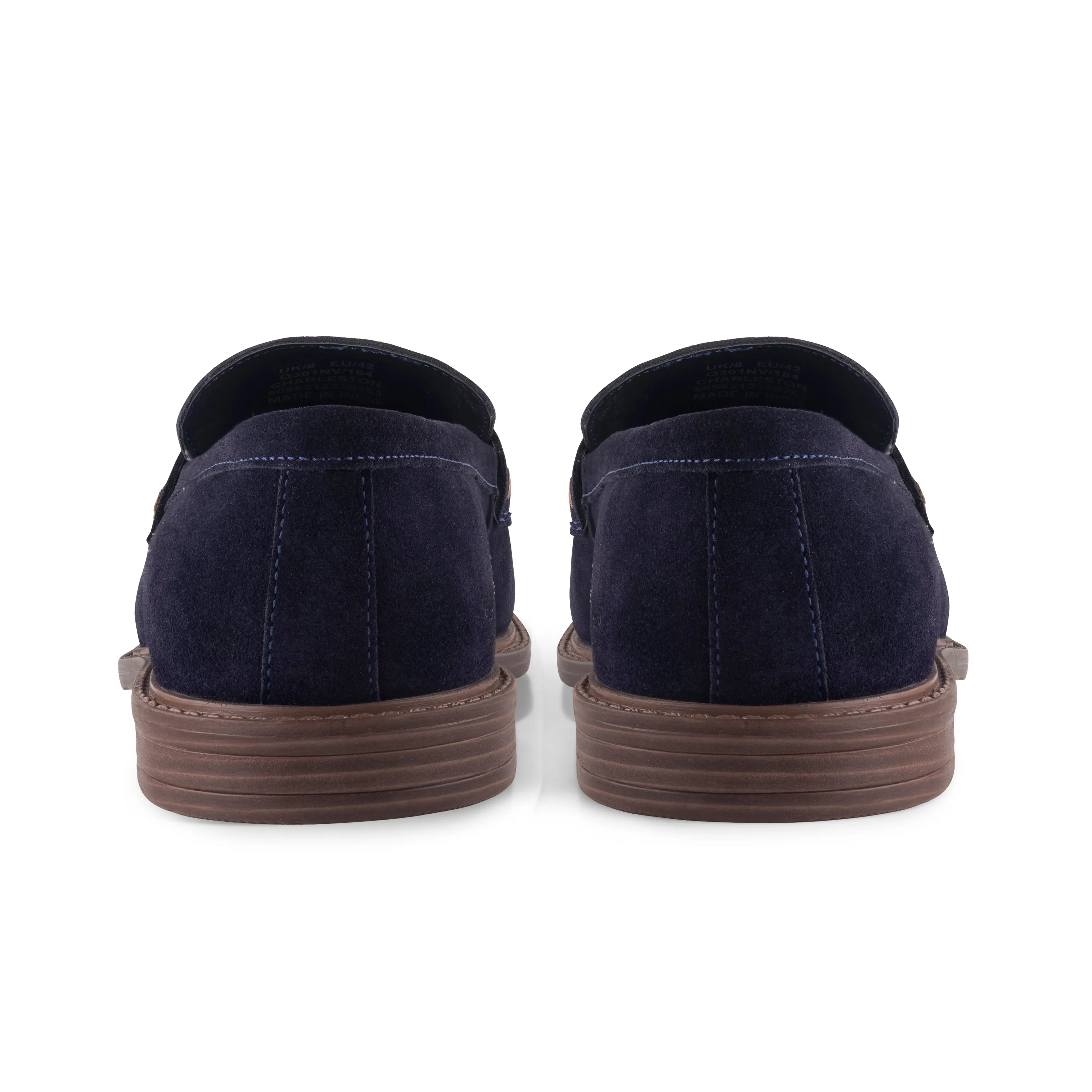 Charleston Suede Leather Tassel Loafer - Navy
