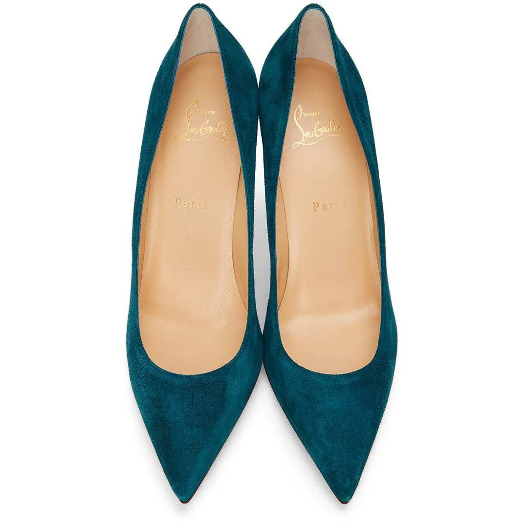 Christian Louboutin Blue Suede Kate 85 Heels