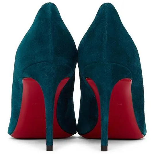 Christian Louboutin Blue Suede Kate 85 Heels