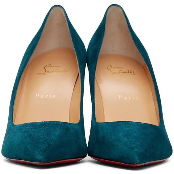 Christian Louboutin Blue Suede Kate 85 Heels