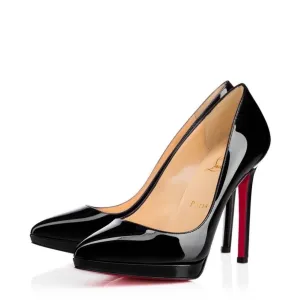 Christian Louboutin Pigalle Plato 120 Black Patent Leather Pump Heels 37 UK 4