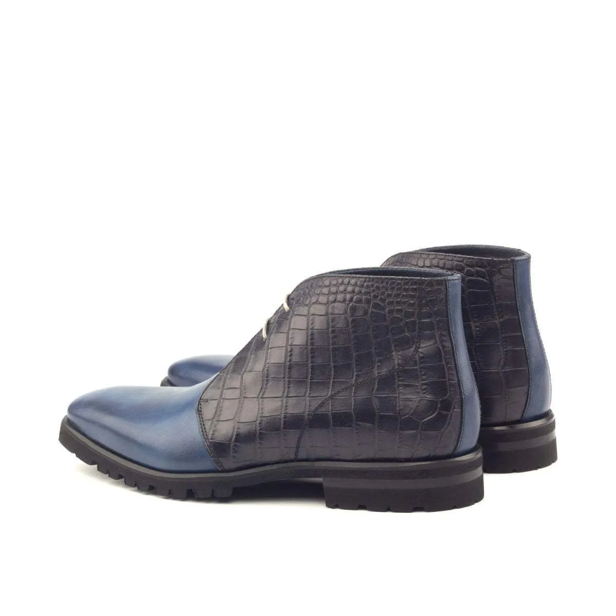 Chukka-Painted Calf, Painted Croco, Blue, Black-Wholesale