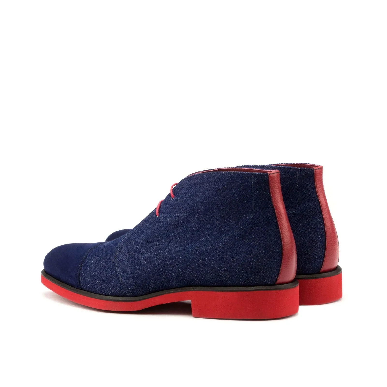Chukka-Painted Full Grain, Kid Suede, Sartorial, Red, Blue-Wholesale