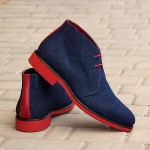 Chukka-Painted Full Grain, Kid Suede, Sartorial, Red, Blue-Wholesale
