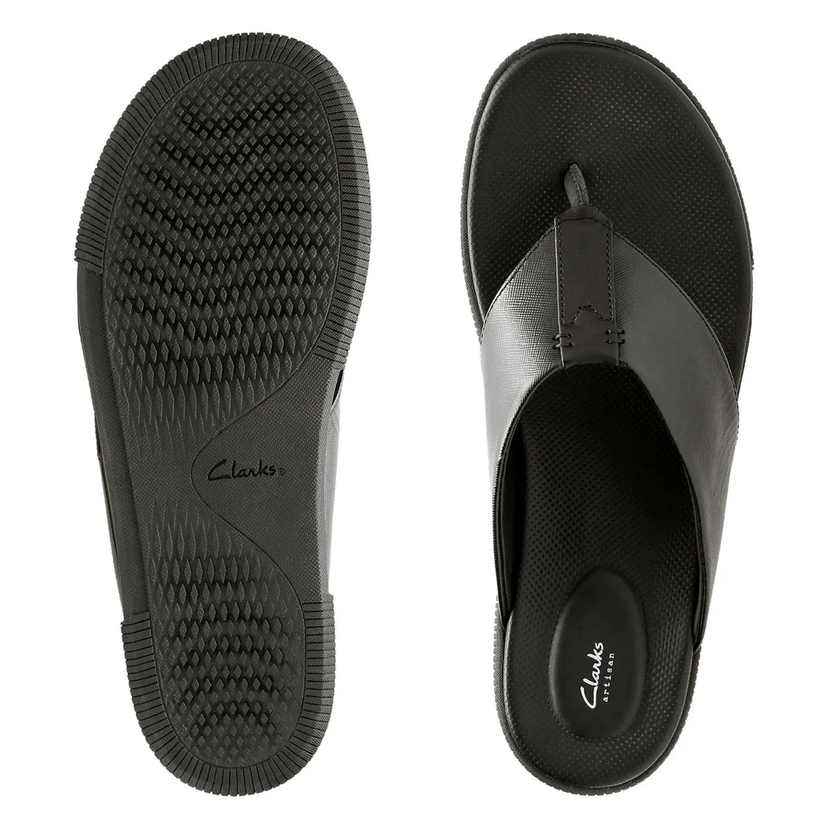 Clarks Mens "Vine" Oak Black - Sandal