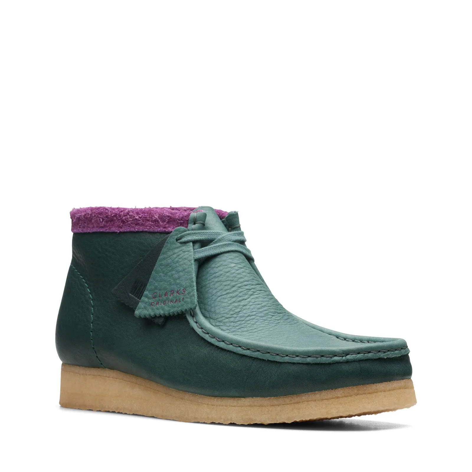Clarks Originals Wallabee Boot Men's Green Purple Combi Leather 26168831