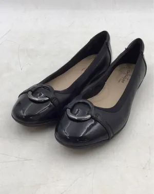 Clarks Women's Black Round Toe Slip-On Ballet Flats - Size 6.5 M