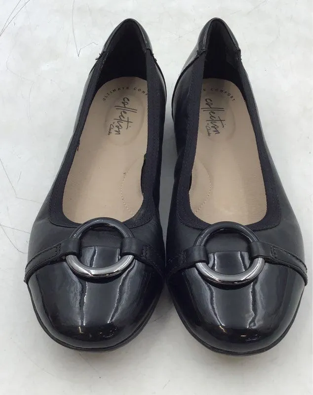 Clarks Women's Black Round Toe Slip-On Ballet Flats - Size 6.5 M
