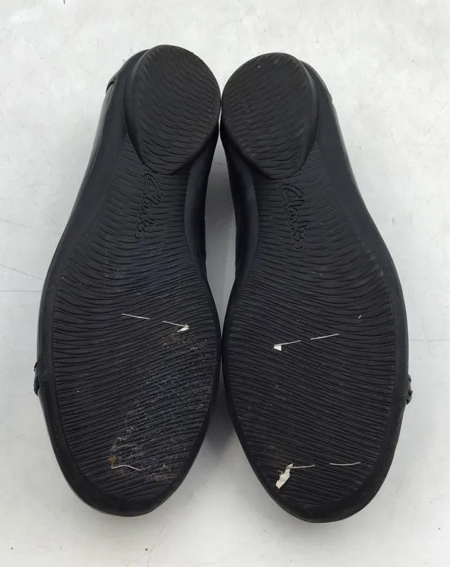 Clarks Women's Black Round Toe Slip-On Ballet Flats - Size 6.5 M