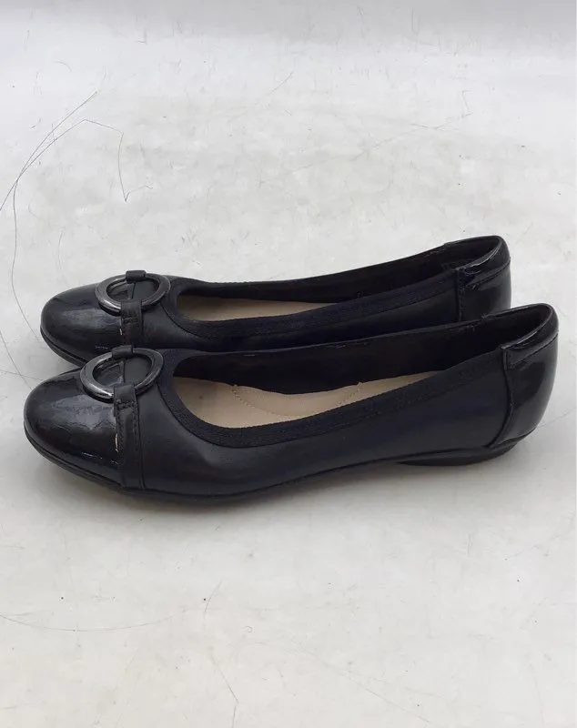 Clarks Women's Black Round Toe Slip-On Ballet Flats - Size 6.5 M
