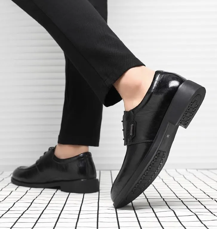 Classic Men's Leather Dress Shoes Casual Business Formal Men Oxford Shoes Lace Up Wedding Derby Shoes