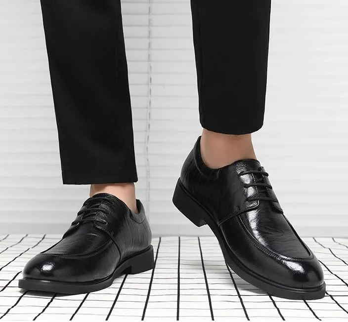 Classic Men's Leather Dress Shoes Casual Business Formal Men Oxford Shoes Lace Up Wedding Derby Shoes