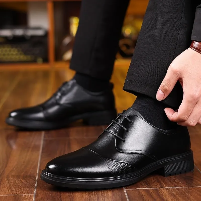 Classic Men's Leather Dress Shoes Men Casual Wedding Faux Patent Derby Business Derby Shoes