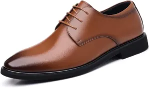Classic Men's Leather Dress Shoes Mens Formal Business Oxford Shoes Casual Lace-up Tuxedo Shoes for Men