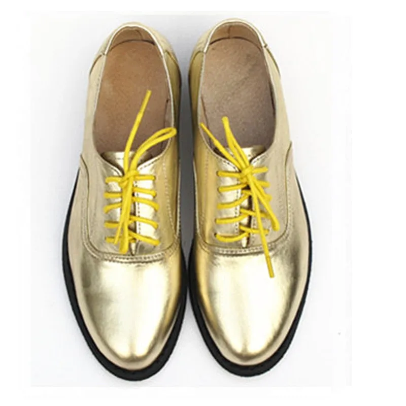 Classic Solid Color Genuine Leather Oxford Brogues - 5 Colors