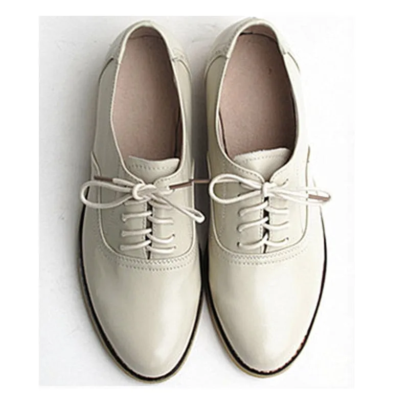 Classic Solid Color Genuine Leather Oxford Brogues - 5 Colors