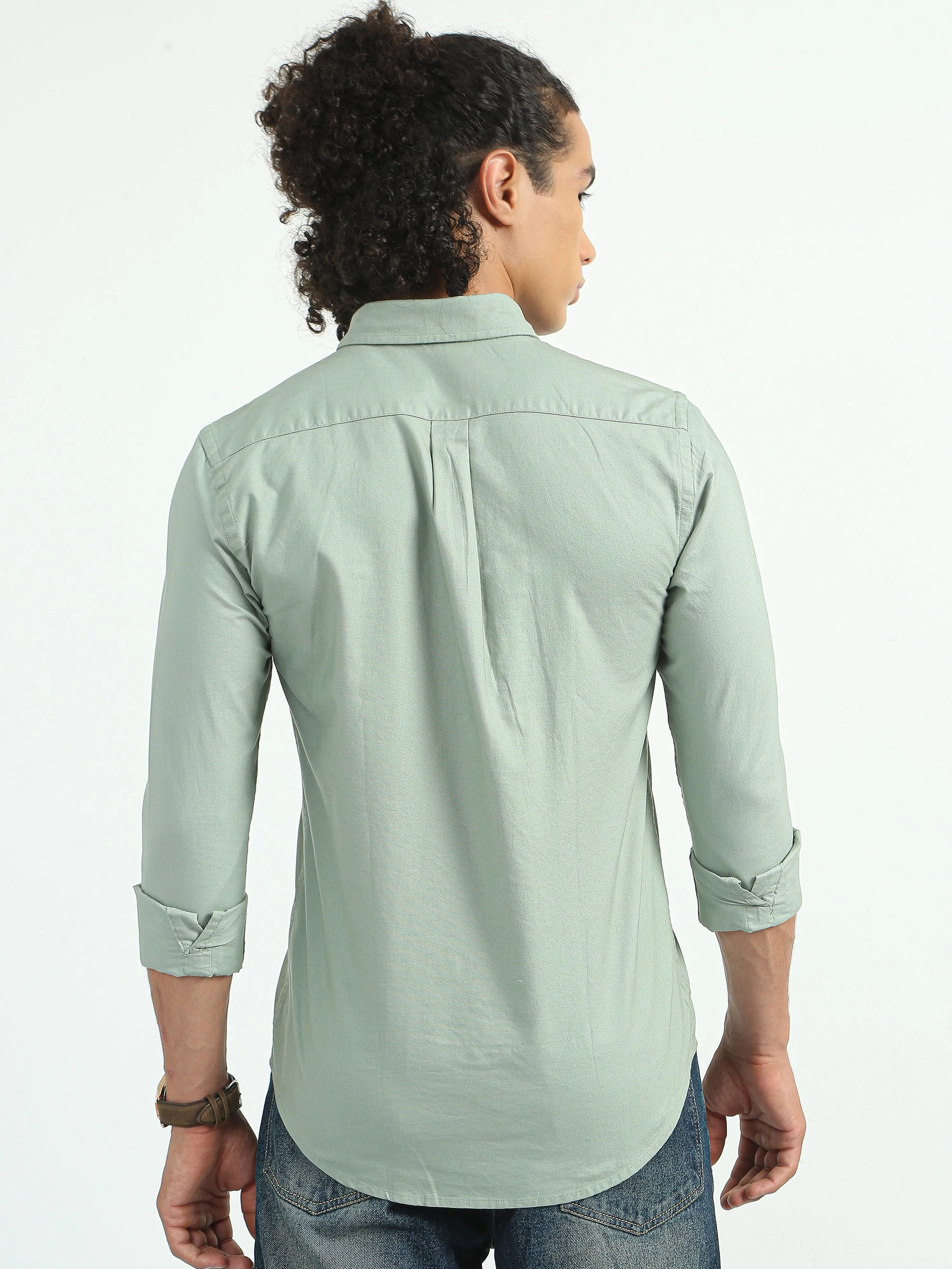 Classy Oxford Full Sleeve Shirt - Light Green