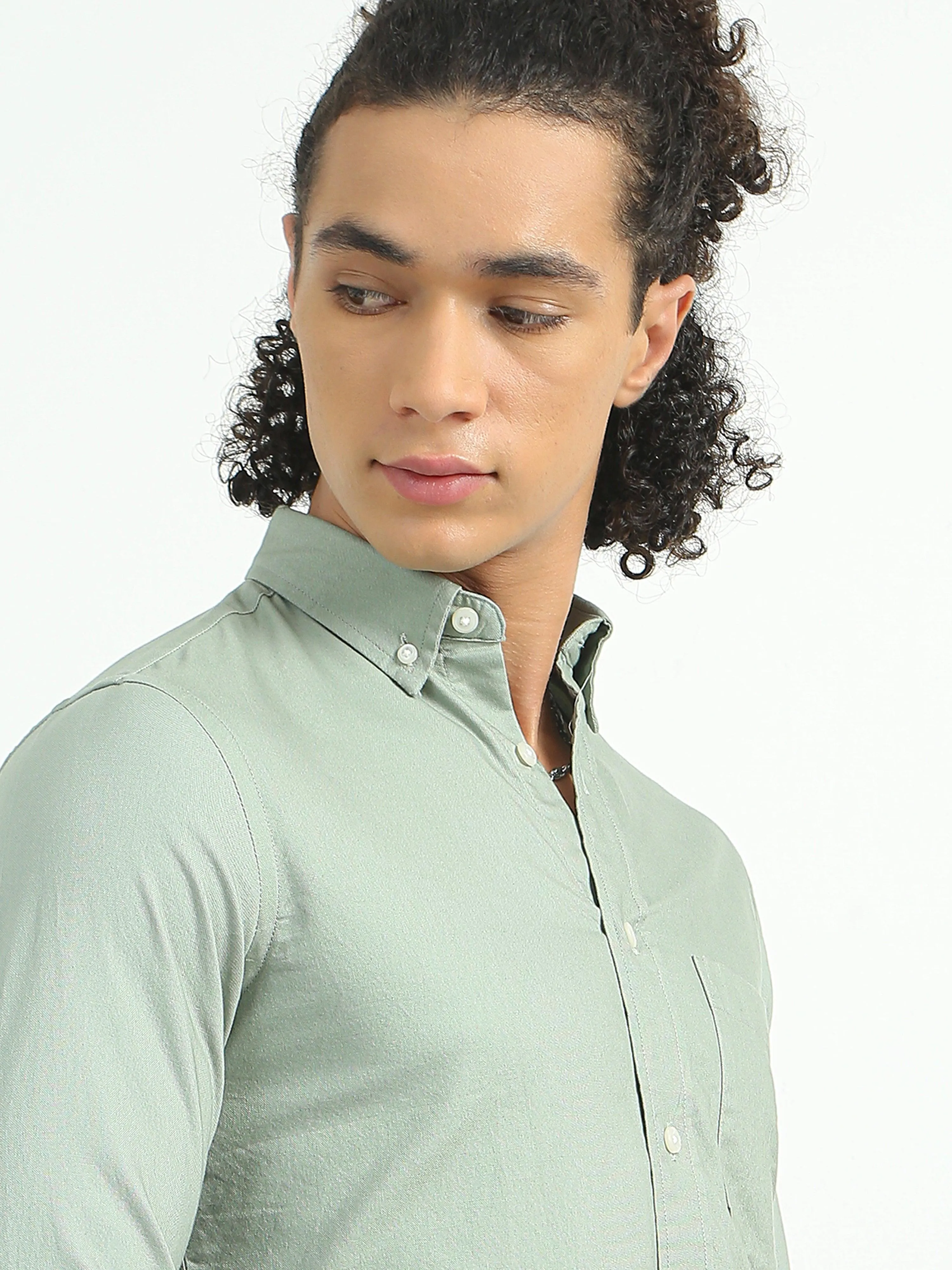 Classy Oxford Full Sleeve Shirt - Light Green