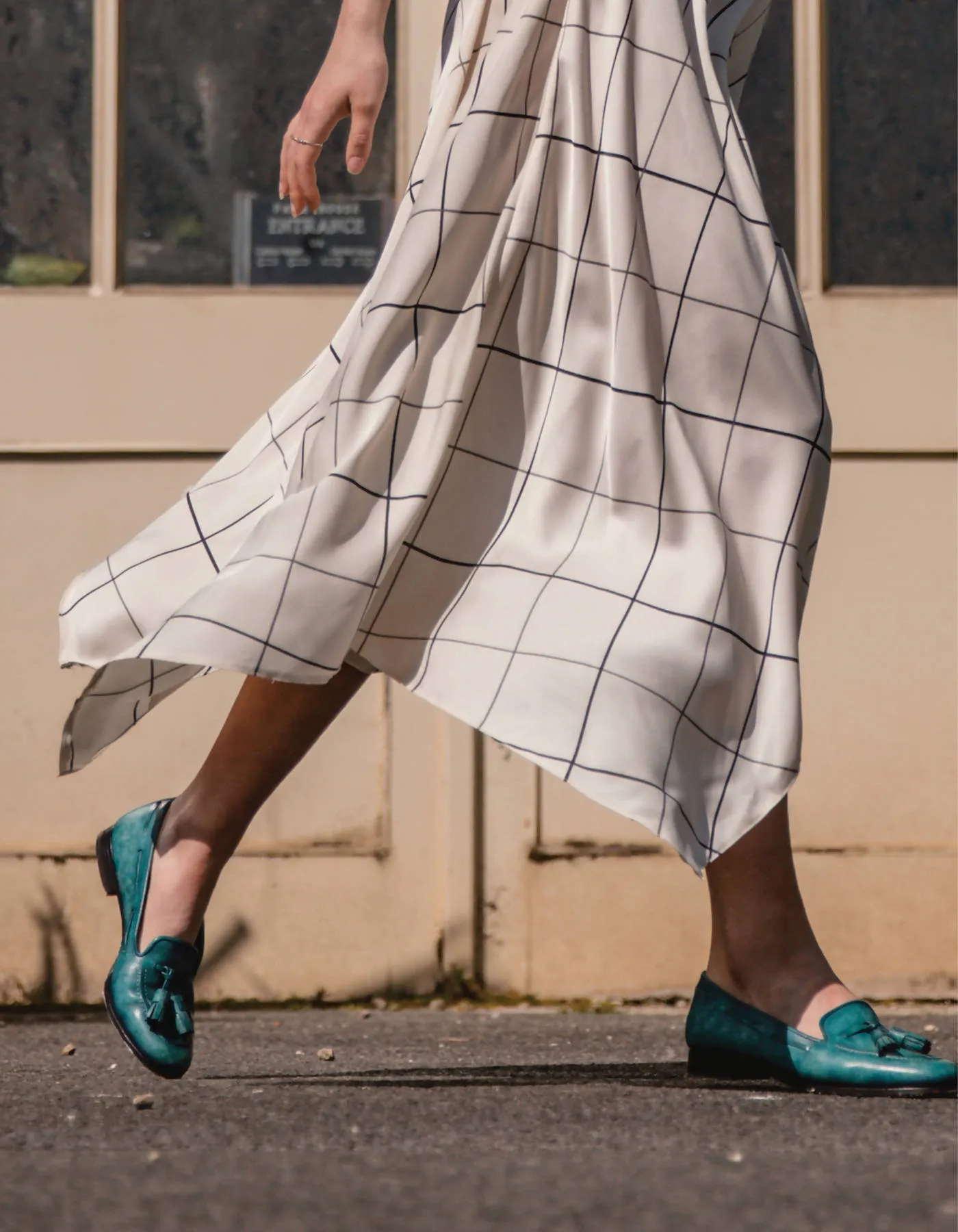 Claude, Hand-painted Patina Loafer In Turquoise