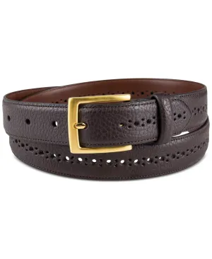 Club Room Men's Casual Brogue Belt Dark Brown XL 42 44