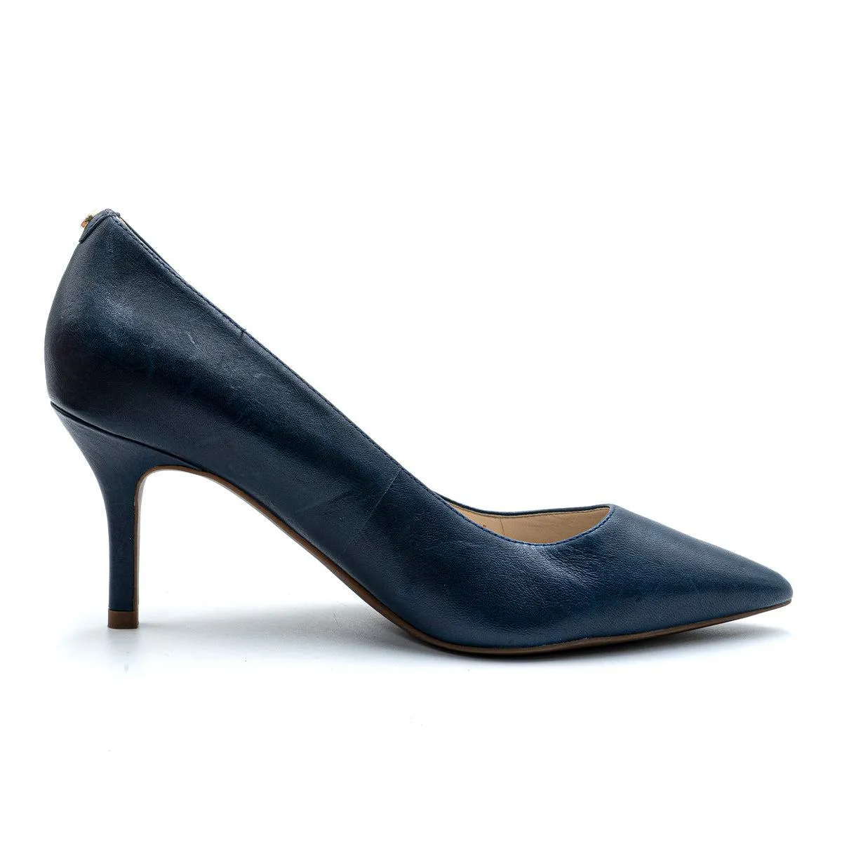 Cole Haan Quincy Pump Kitten Heels Leather Blue Colour For Women
