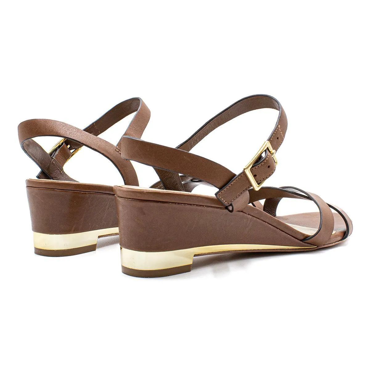Cole Haan Strap Mid-Heel Sandals Leather Brown Colour For Women