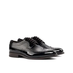 Como Brunate Men's Shoes Patent / Calf-Skin Leather Longwing Blucher Oxford (CM1007)