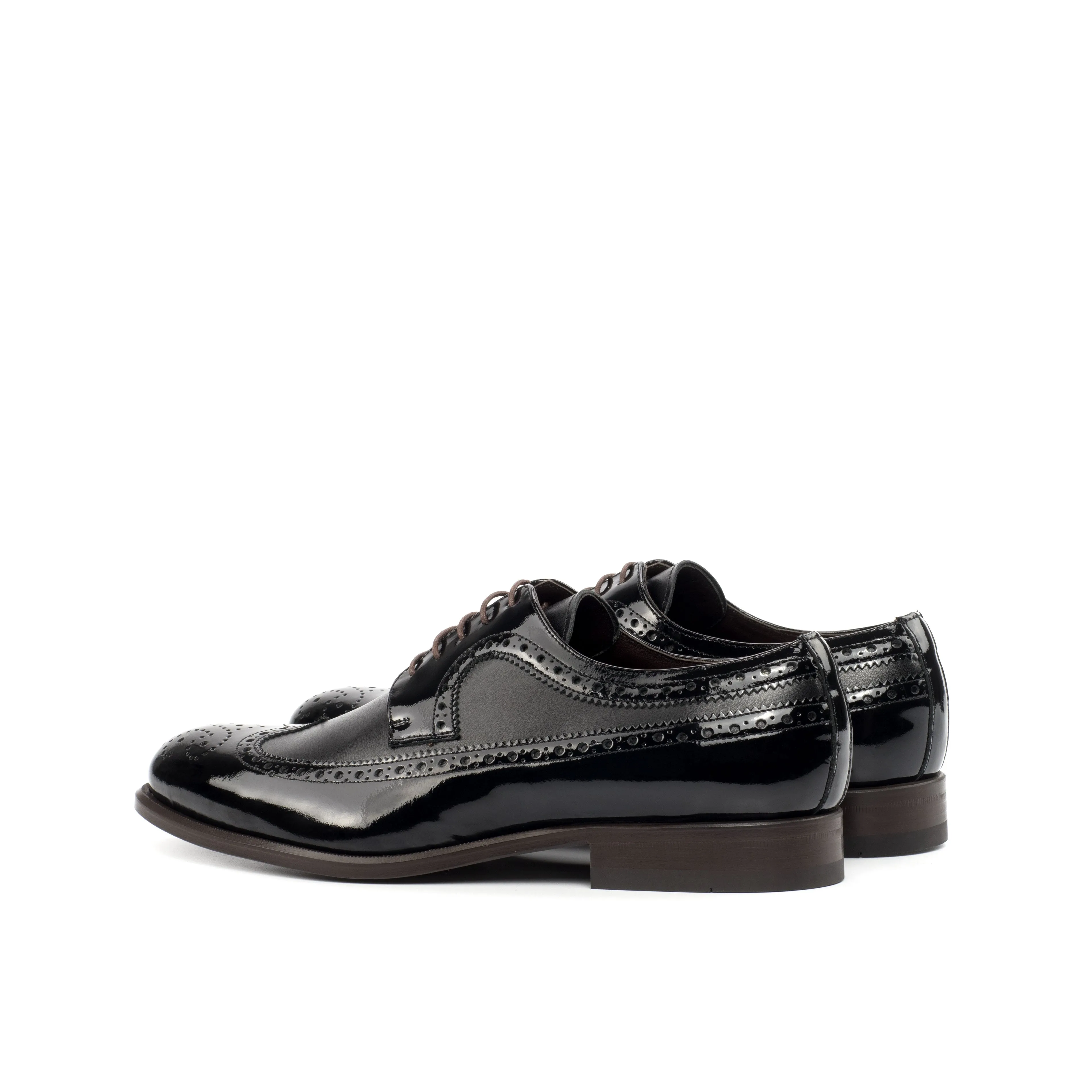 Como Brunate Men's Shoes Patent / Calf-Skin Leather Longwing Blucher Oxford (CM1007)