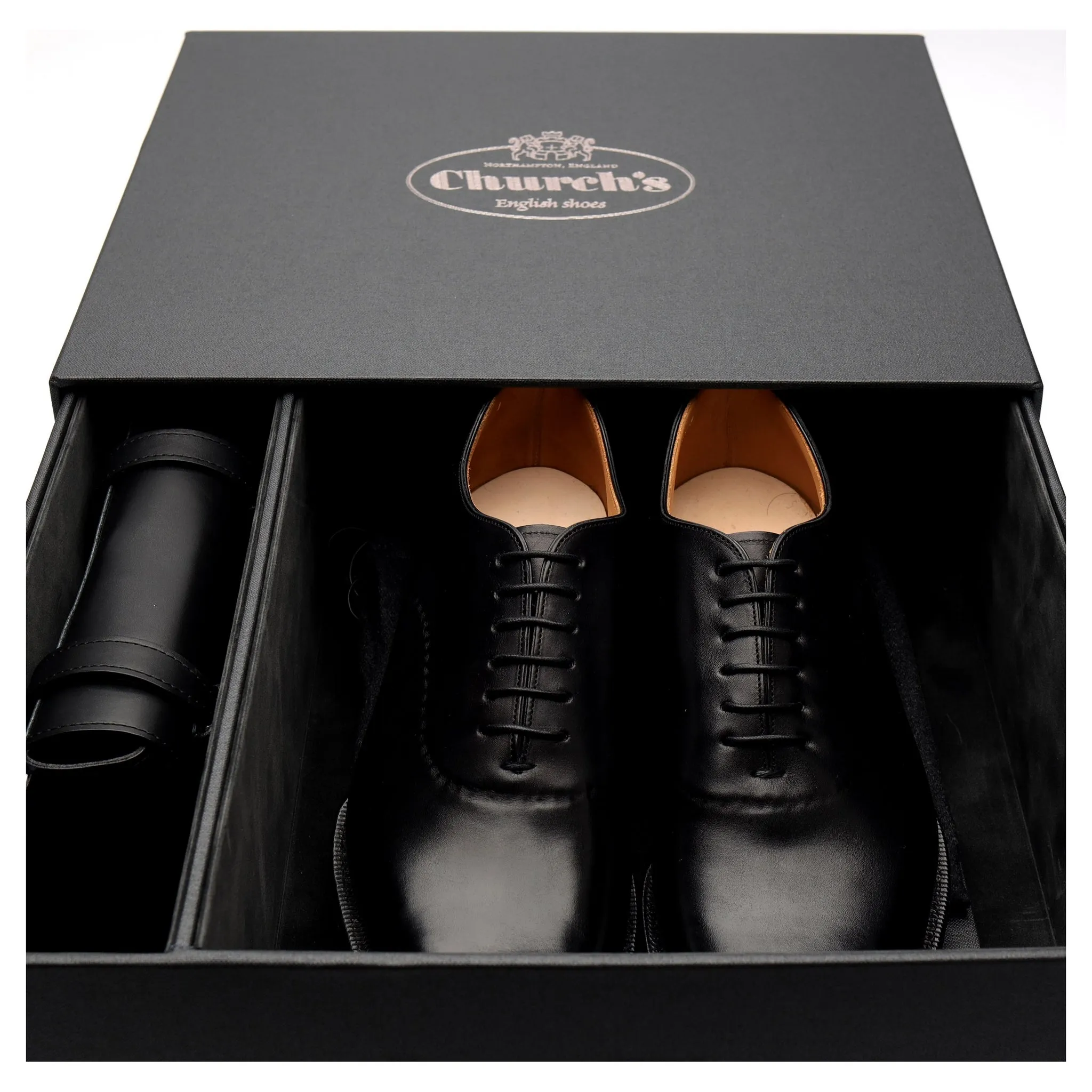 Crown Collection 'Eliot' Black Leather Wholecut Oxford UK 8.5 F
