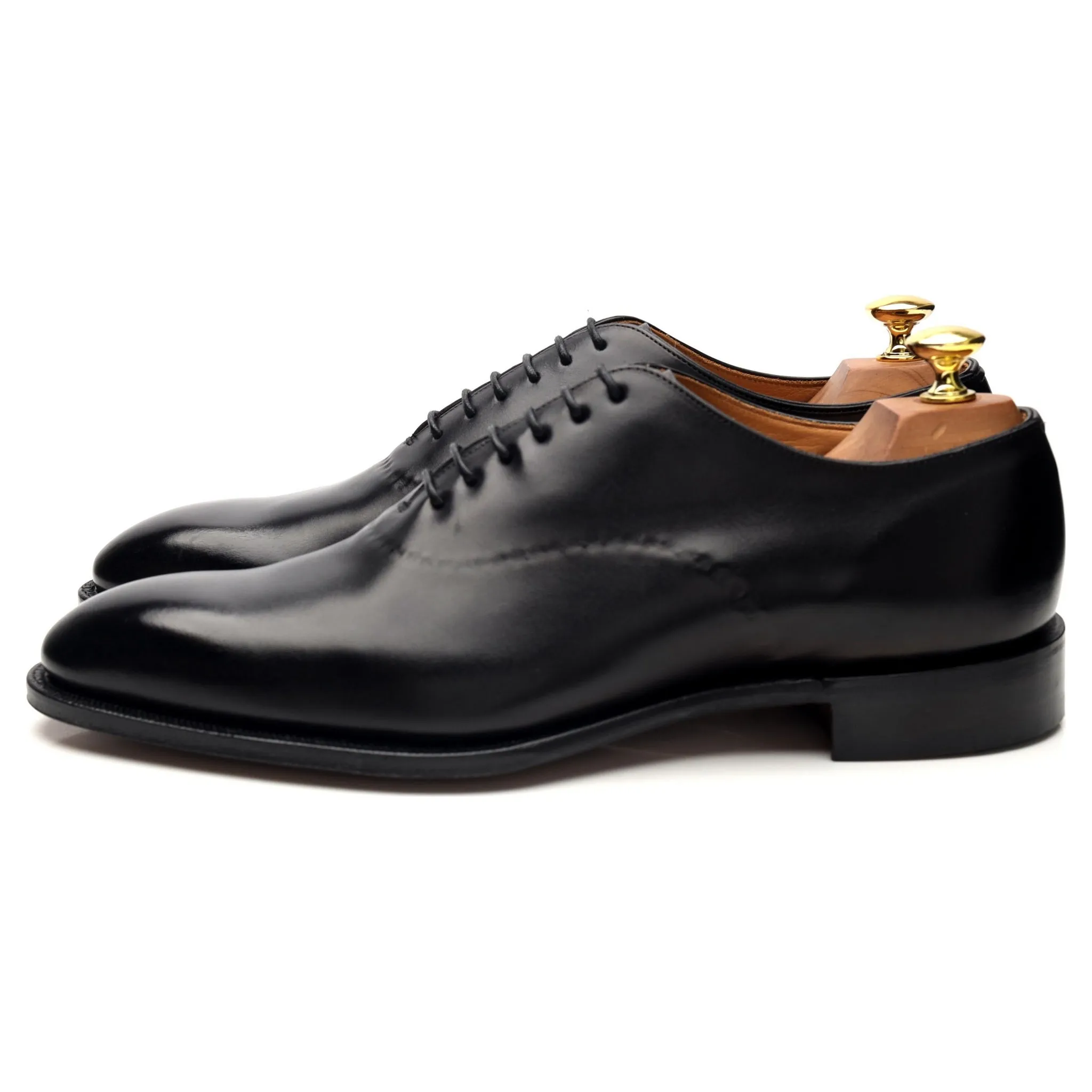 Crown Collection 'Eliot' Black Leather Wholecut Oxford UK 8.5 F